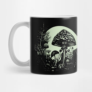 Cottagecore Moon Mushrooms Plants and Trees Mug